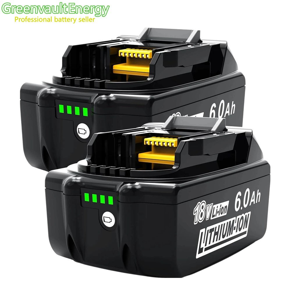 2 Packs 18V 6.0Ah Battery For Makita BL1860B BL1830 BL1840 BL1850 BL1860 LXT400