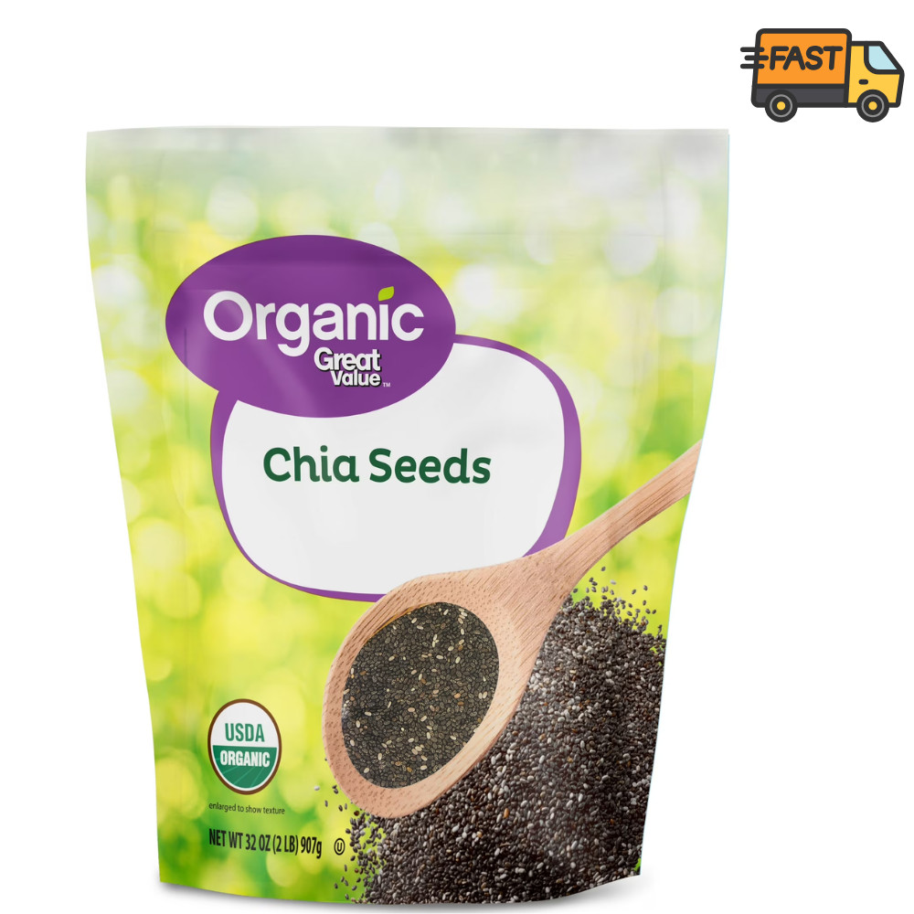 USDA Organic Chia Seeds 907g (32 oz) Gluten-Free High Fiber Superfood