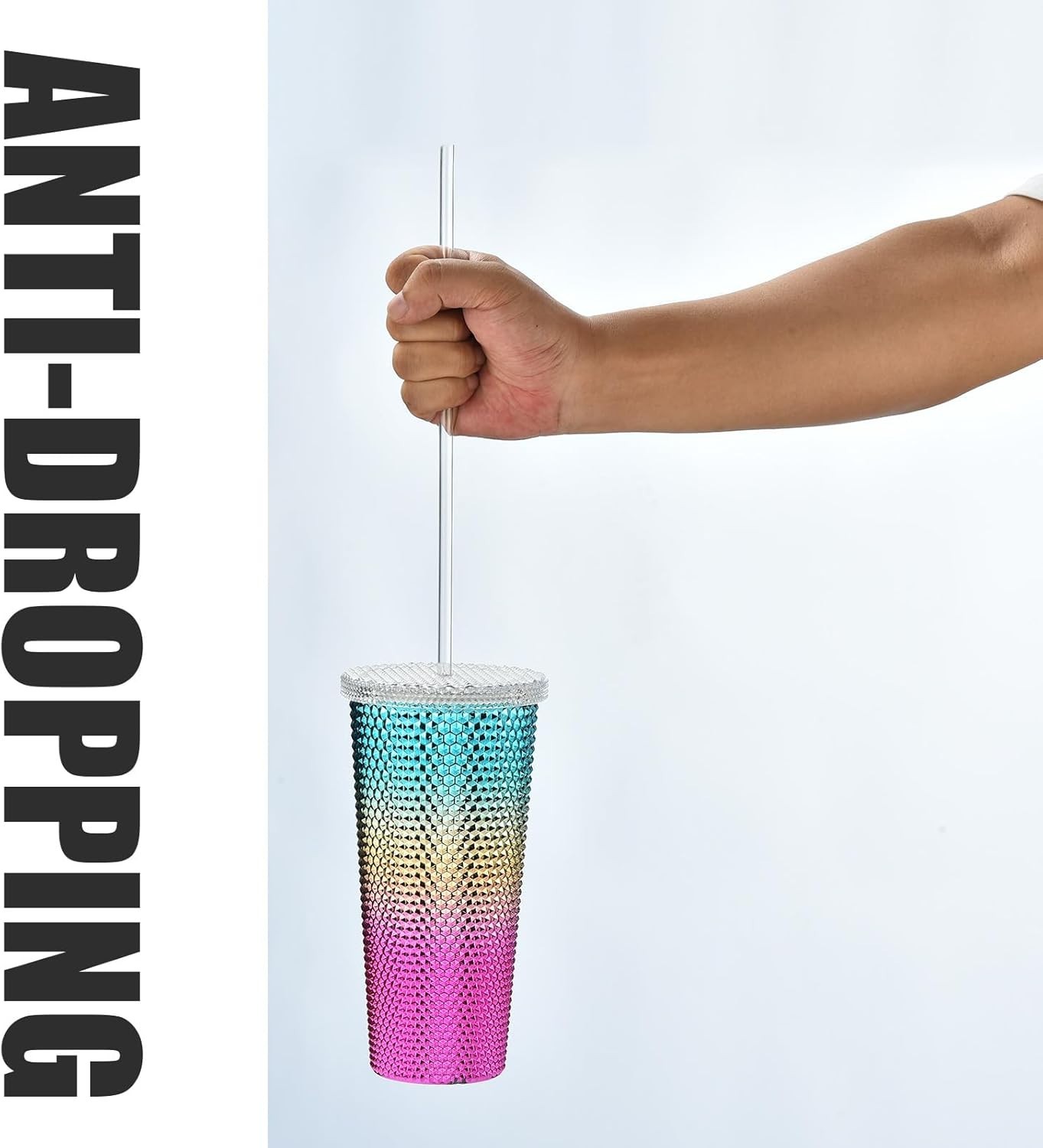 10.5in Rainbow Reusable Tritan Straws for 16/20/30oz Stanley YETI Tumblers NEW