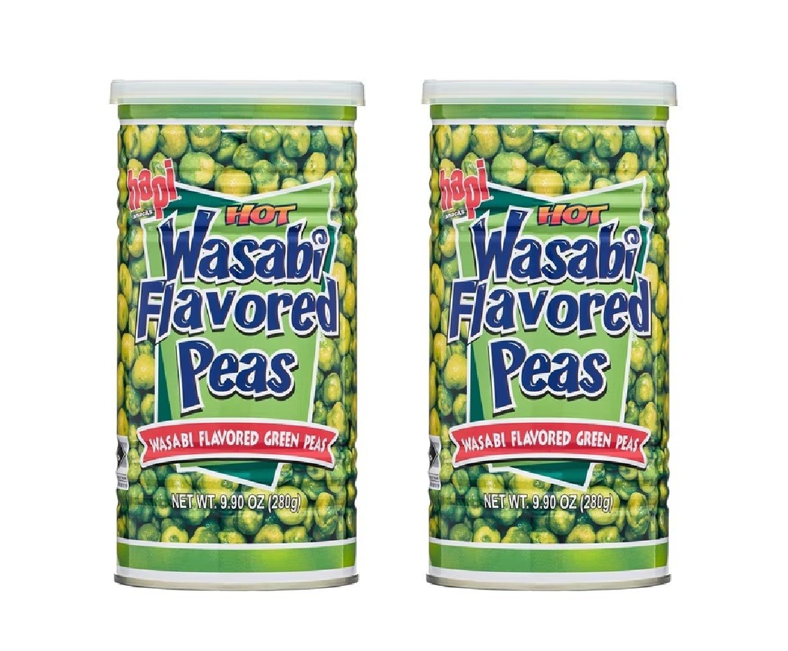Hapi Snacks Wasabi Peas, Hot, 9.9 Oz Pack of 2