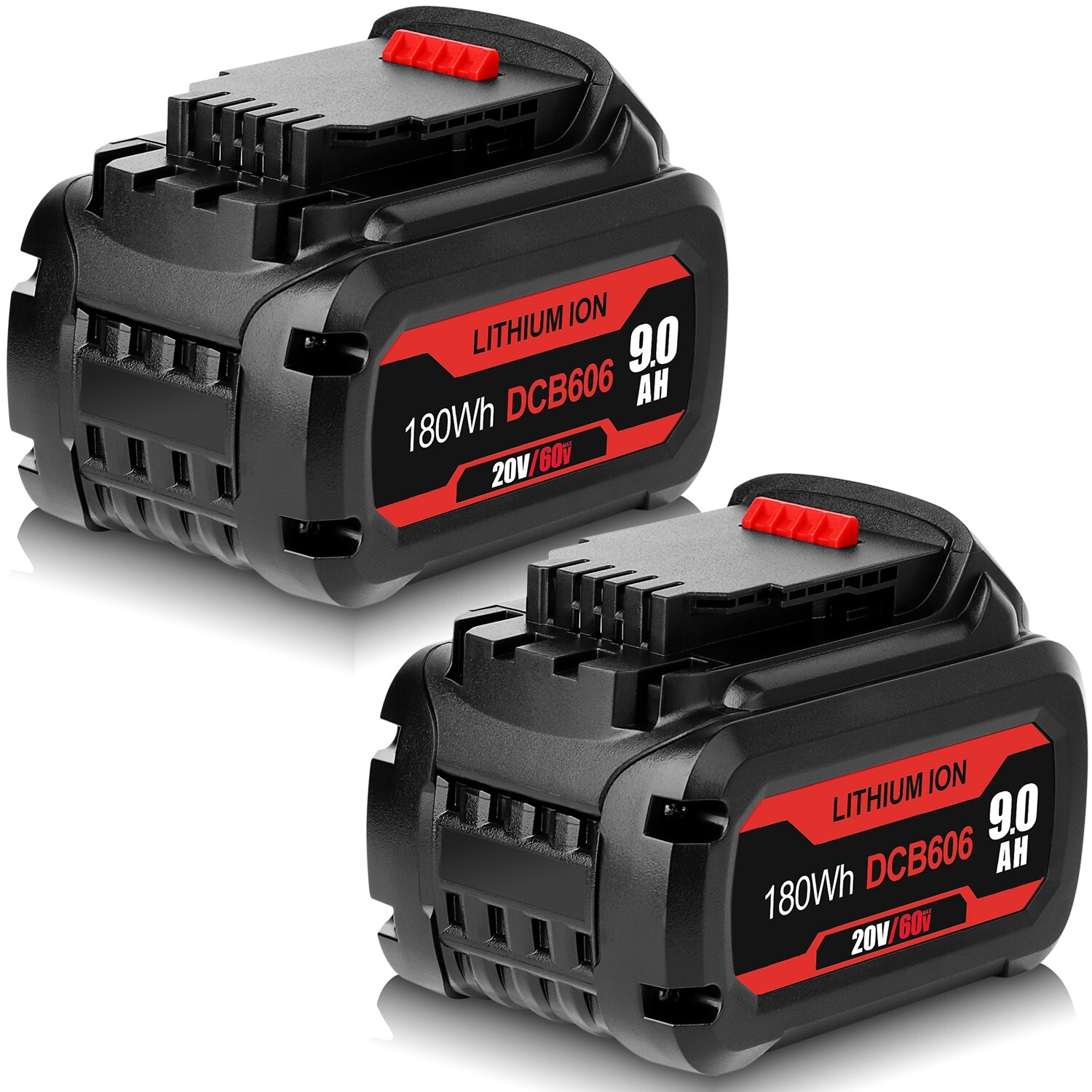2X 20V/60V 9.0Ah Lithium Battery For Dewalt 60 Volt Max Flexvolt DCB606 DCB609