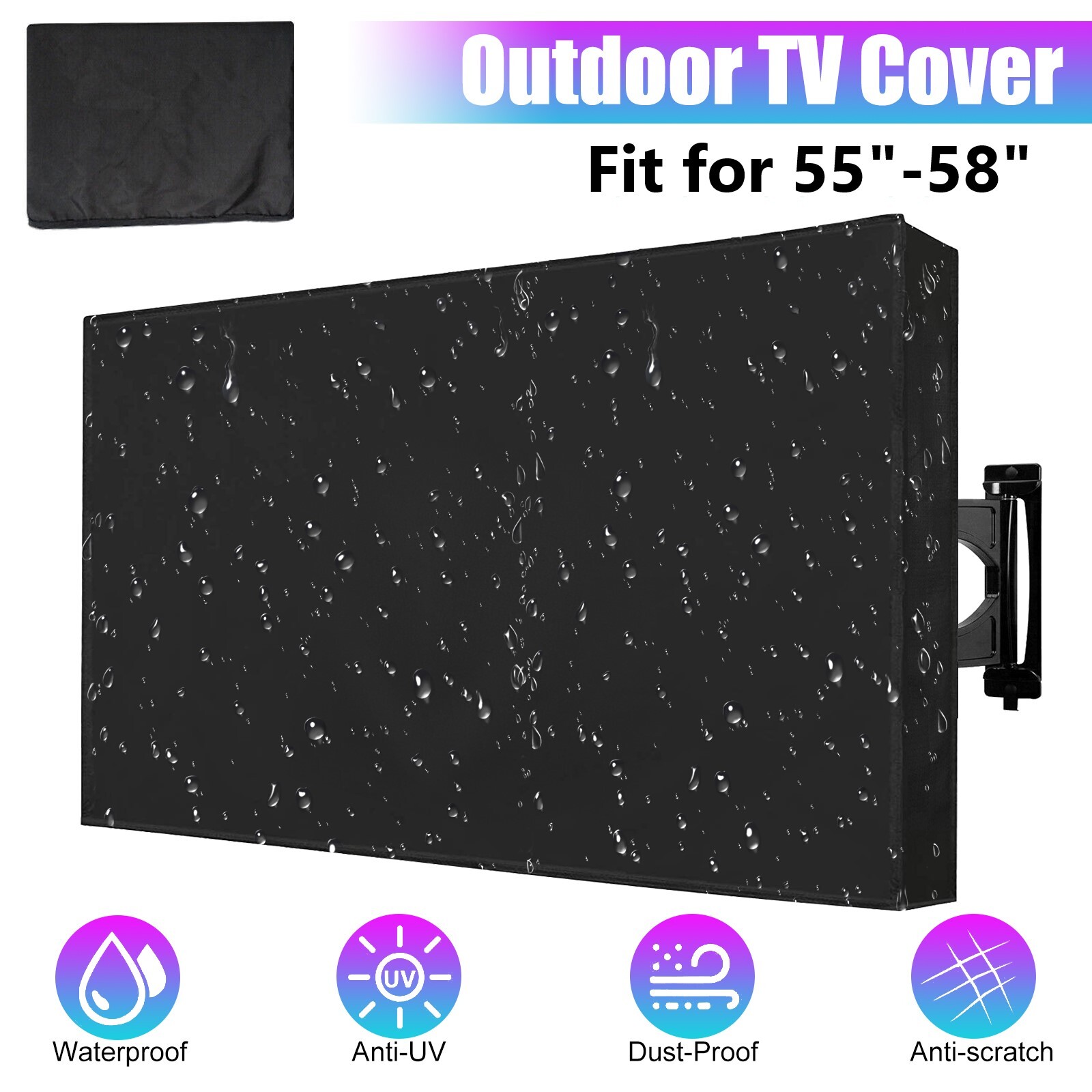 Outdoor TV Cover Fitted Waterproof Weatherproof Television Protector 55-58 inch