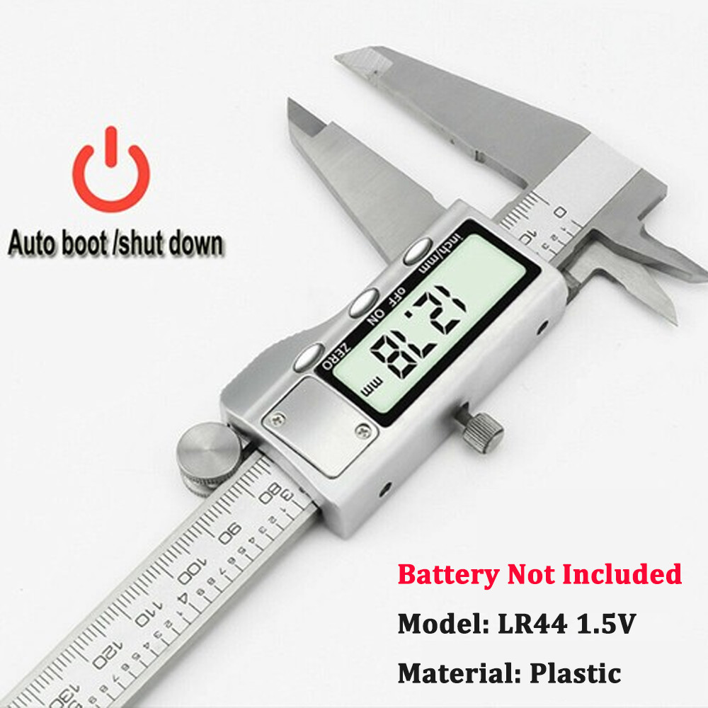 6″ Stainless Steel Digital Caliper Vernier Micrometer Measuring Ruler No Battery