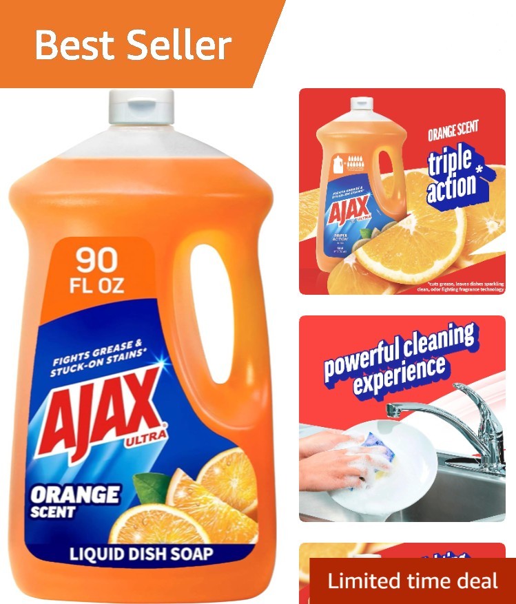 Effortless Cleaning with Ultra Orange Scent Dish Soap – 90 fl oz, Antimicrobial