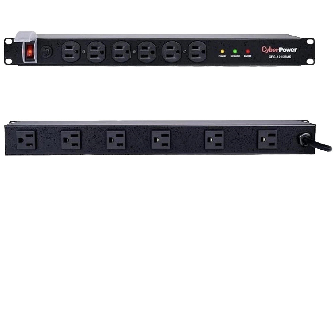 CyberPower CPS1215RMS Rackmount Surge Protector, 120V/15A, 12 Outlets, 15′ Cable