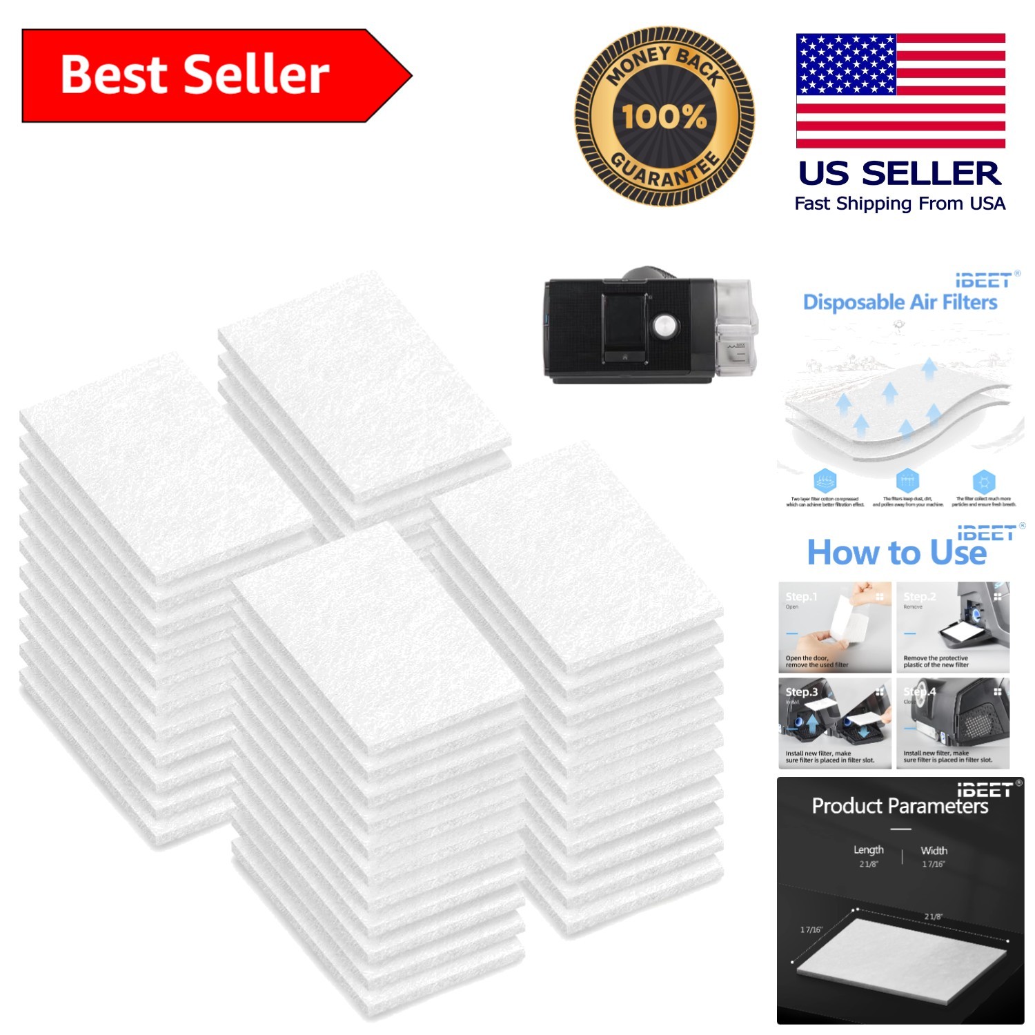 High-Efficiency 44-Piece Filter Set for Airsense 10 – Fresh Air Guaranteed