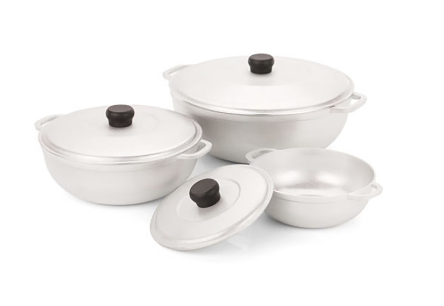 IMUSA Caldero 3pc Set Cast Aluminum Pots w/ Lids 1.5 2.5 5.2 Qt