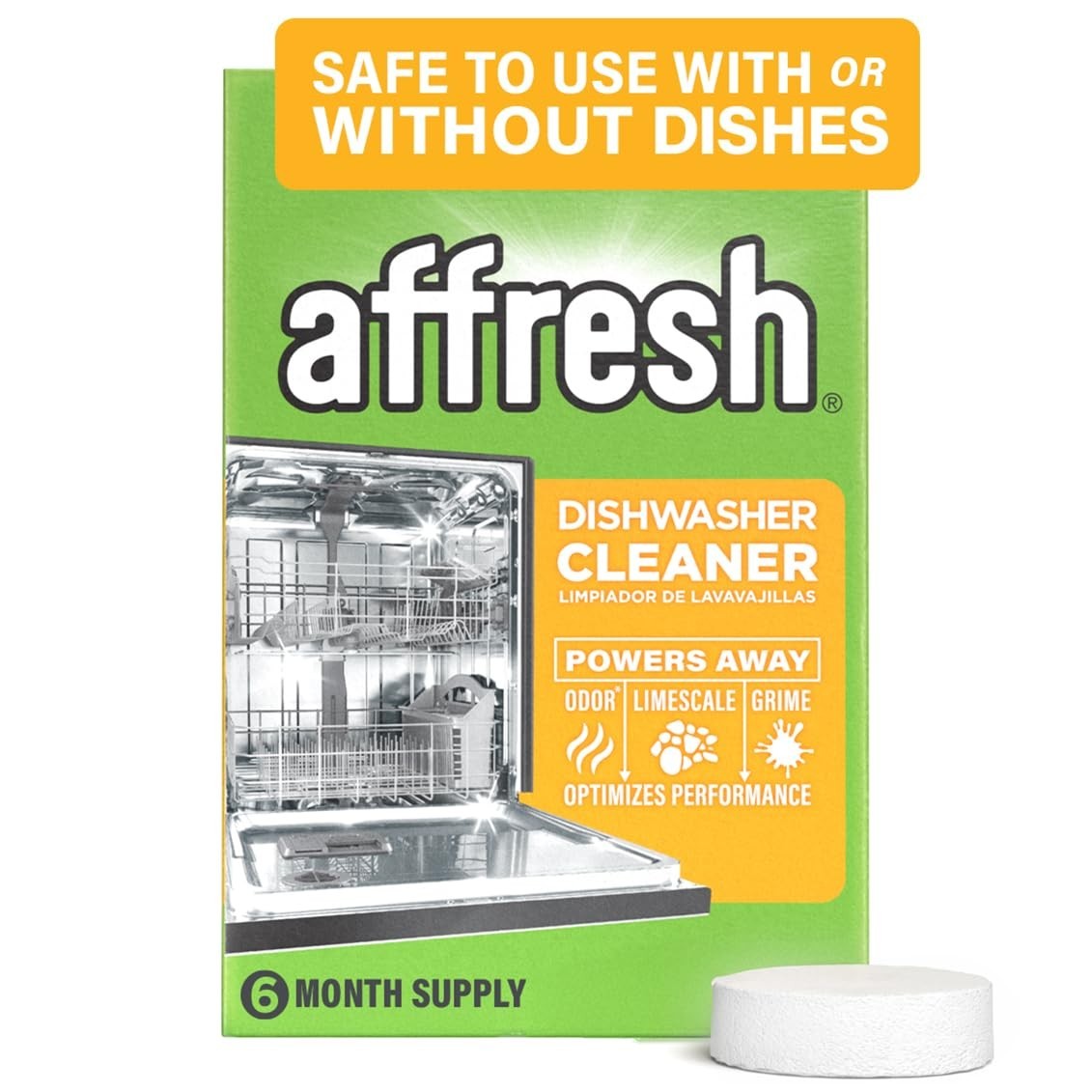 Affresh W10549851 Dishwasher Cleaner, 6 Tablets, 6 Month Supply