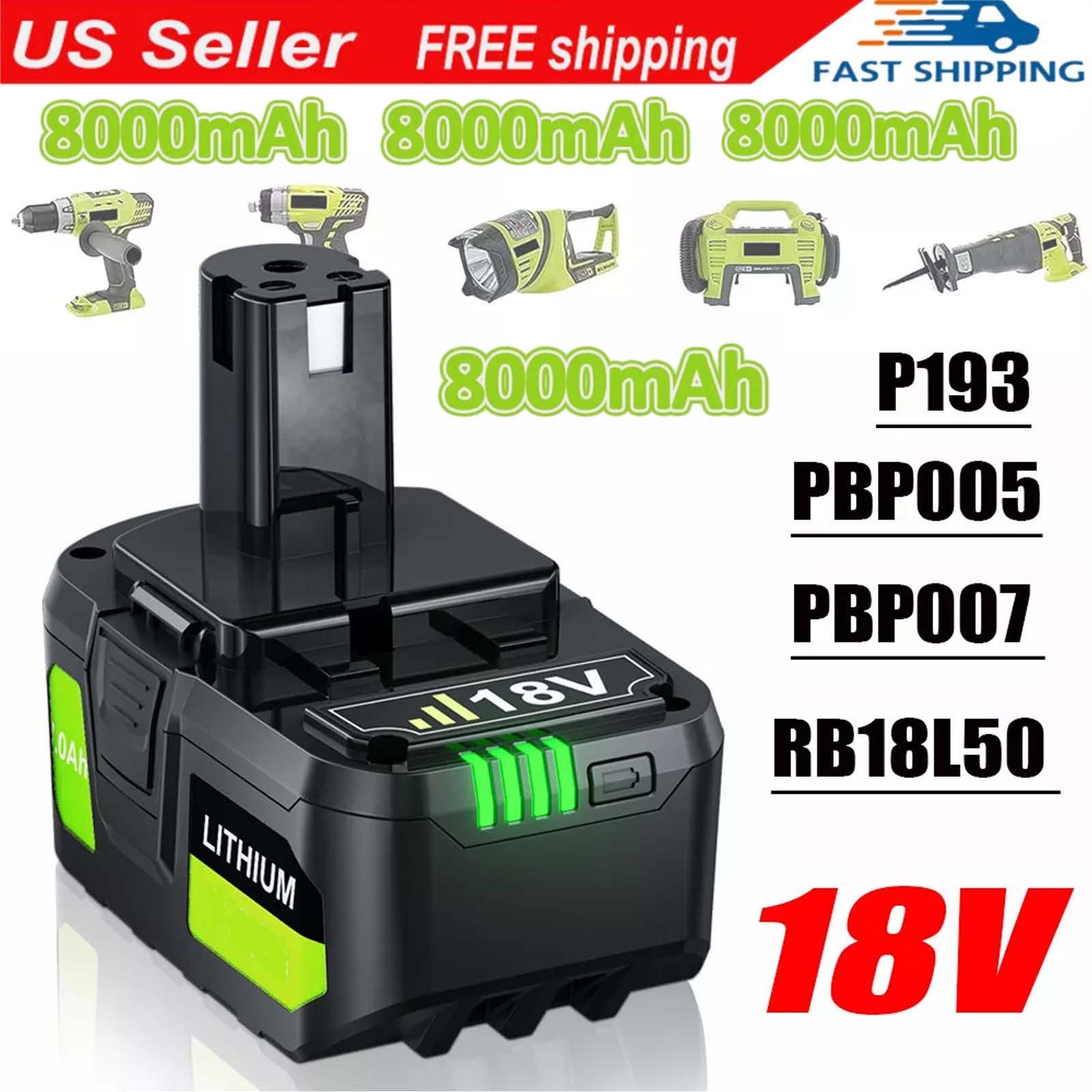 1-2X For RYOBI P108 18V PBP003 8.0Ah Battery Lithium-ion ONE Plus PBP005 -US