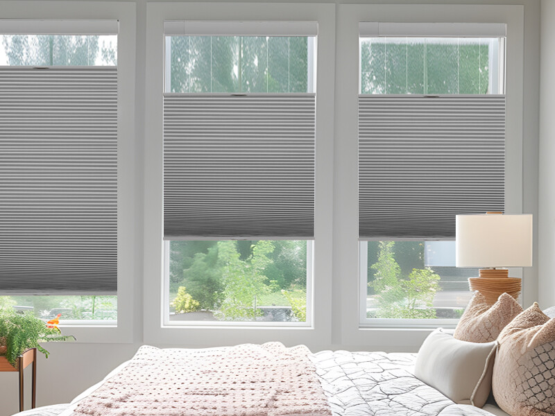 New No Screw Install Top Down Bottom Up Blackout Gray Cellular Blinds Honeycomb