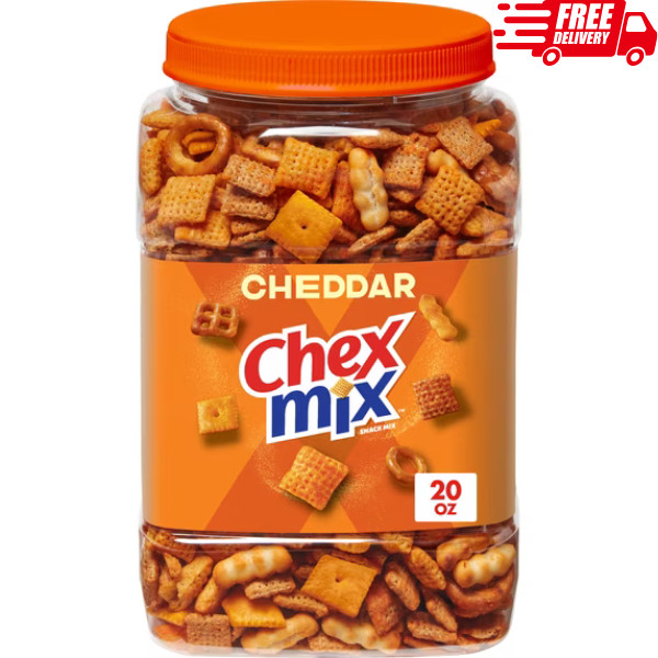 Chex Mix Cheddar Snack Mix, Salty Snacks Tub, 20 oz – USA