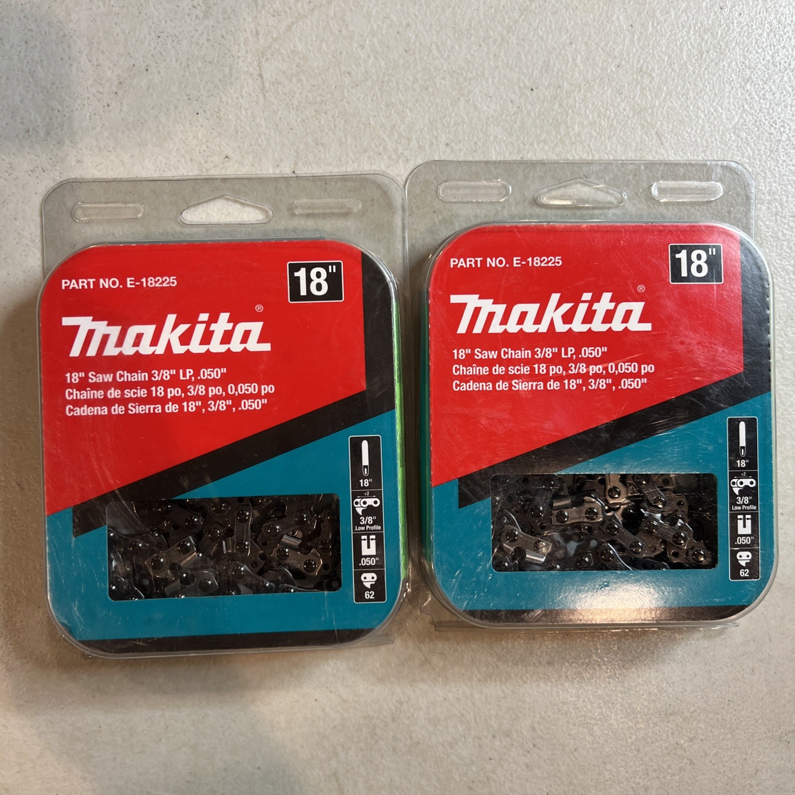 Makita E-18225 18in Saw Chain 3/8in LP .050in Fast Free Shipping! LOT OF 2 pcs