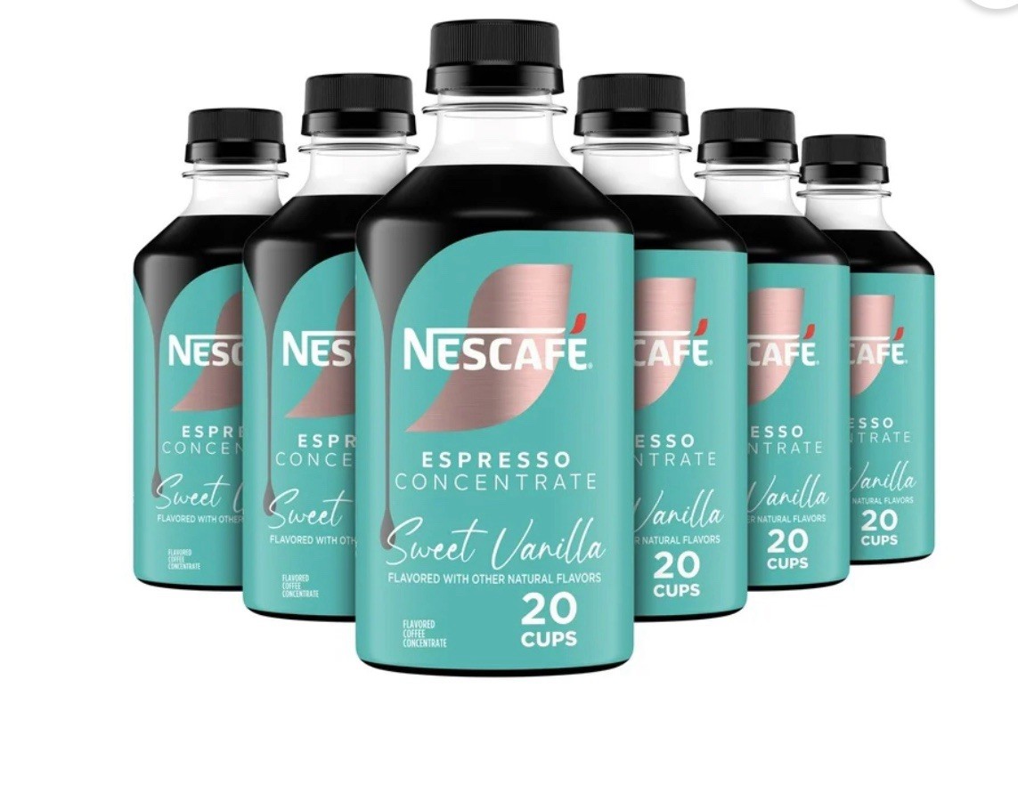 (6 pack) NESCAFÉ Espresso Concentrate, Sweet Vanilla, Instant Coffee, 10 fl oz