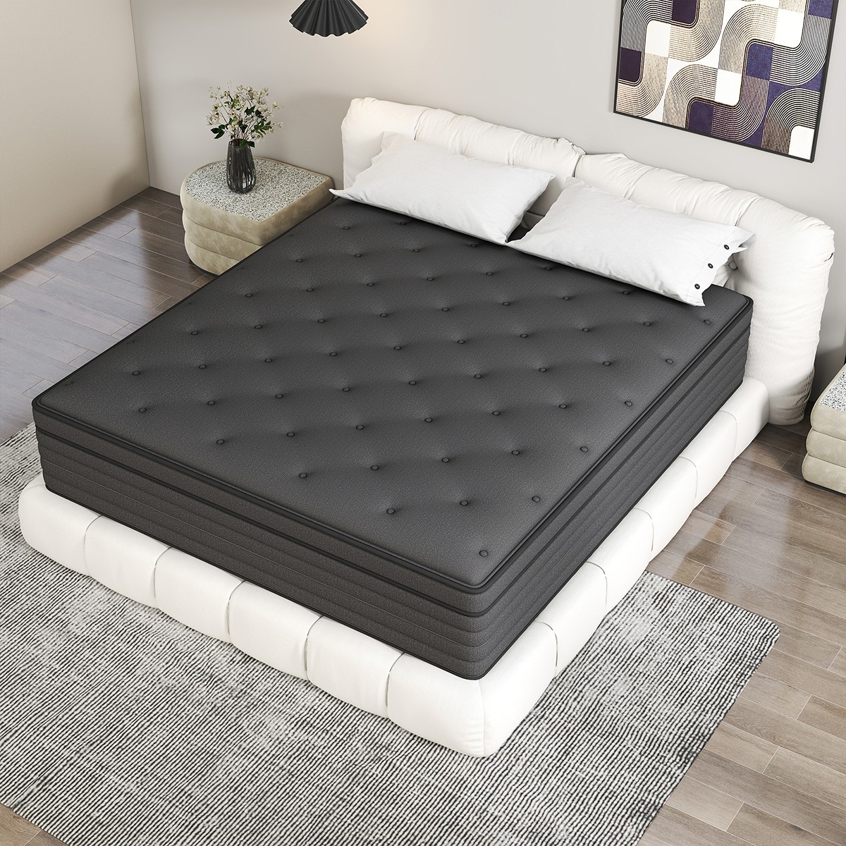 14 Inch Queen Size Hybrid Mattress Gel Memory Foam Pocket Spring Medium Firm Bed