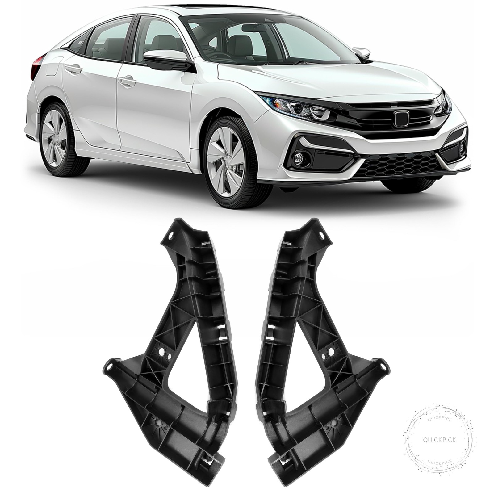Pair Headlight Bracket For 2016-2021 Honda Civic Replacement for 71140-TBA-A00