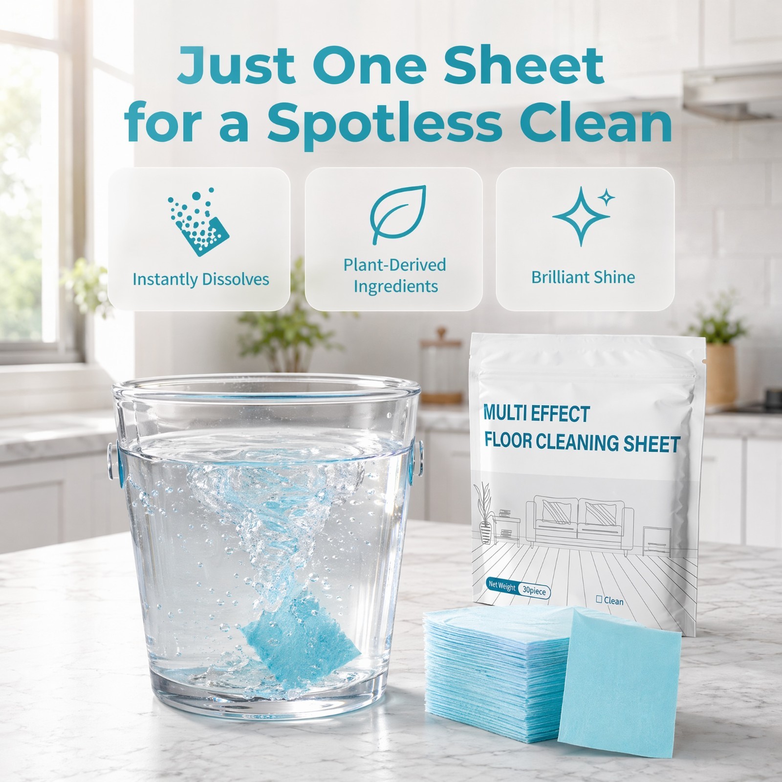 100Pcs Multi-Effect Floor Clean Floor Cleaning Tablets For Home Kitchen