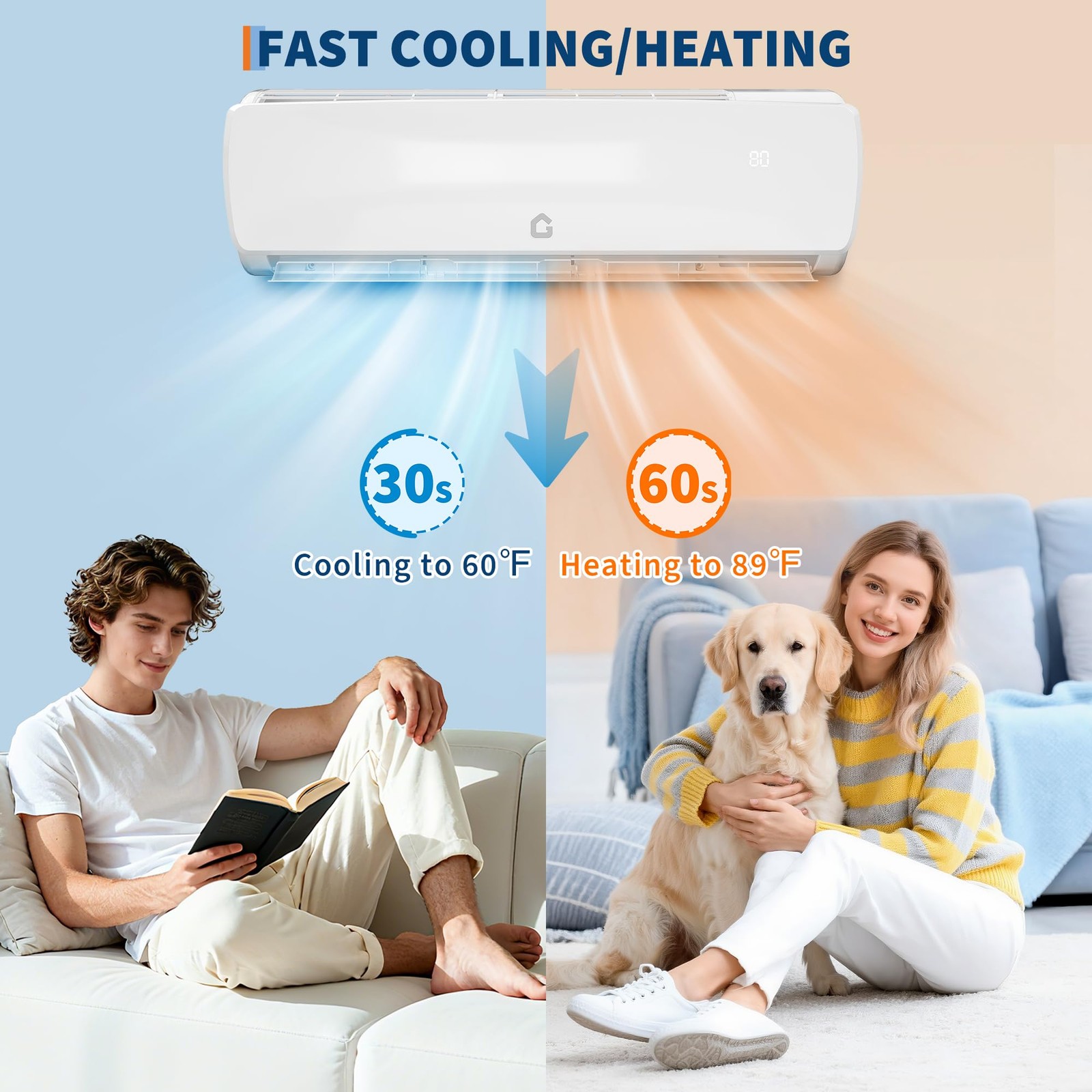 12000 BTU Mini Split Air Conditioner AC Unit Heat Pump System to 750 Sq.Ft 230V