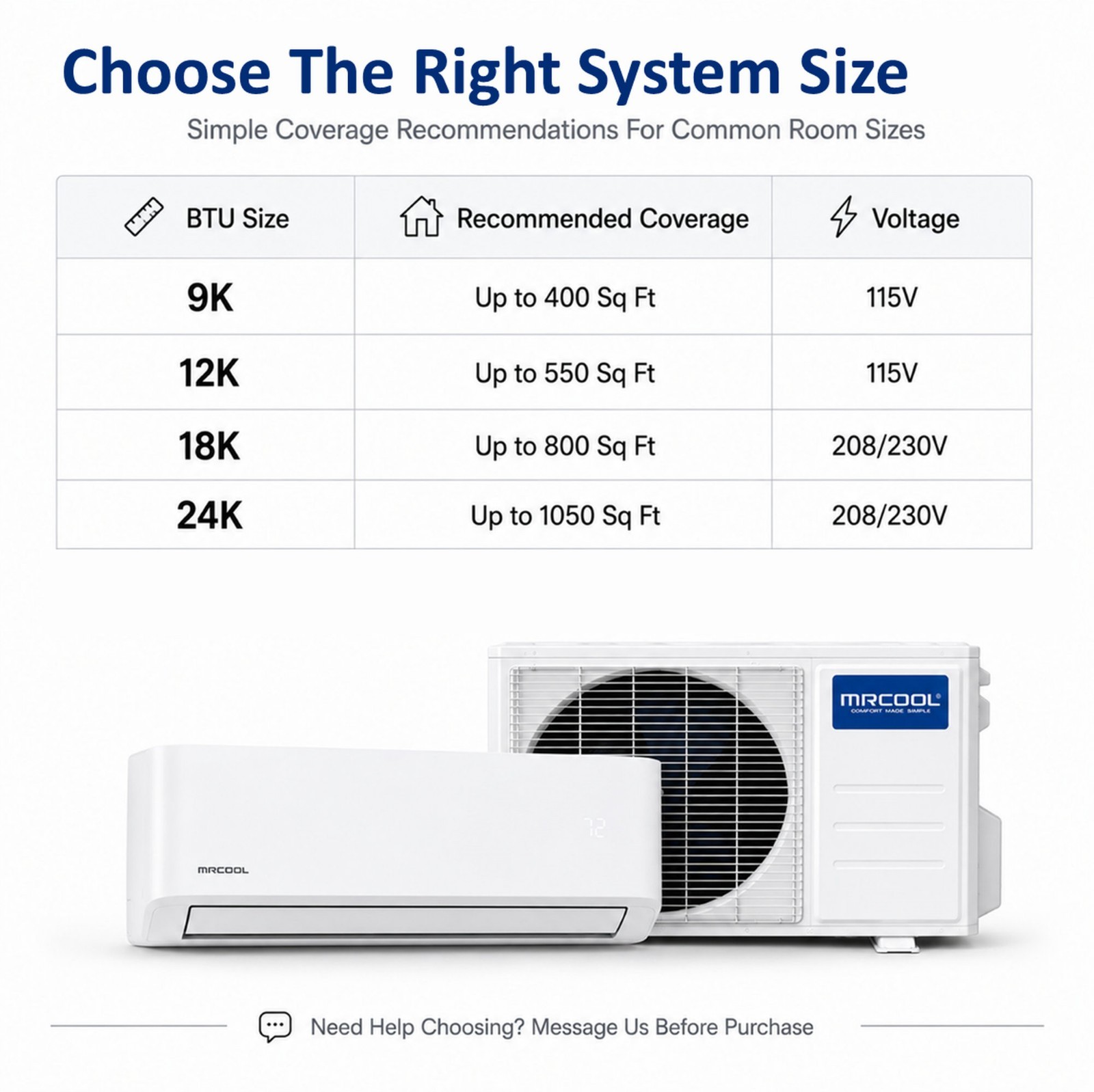 MRCOOL DIY Select 12K Mini Split AC Ductless Heat Pump System 115V WiFi