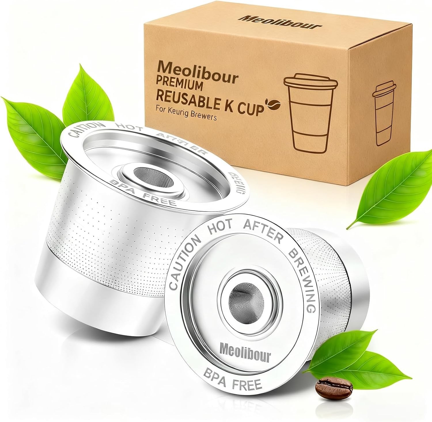 2-Pk Stainless Steel Reusable K Cup Coffee Filters for Keurig 1.0 & 2.0 or Other
