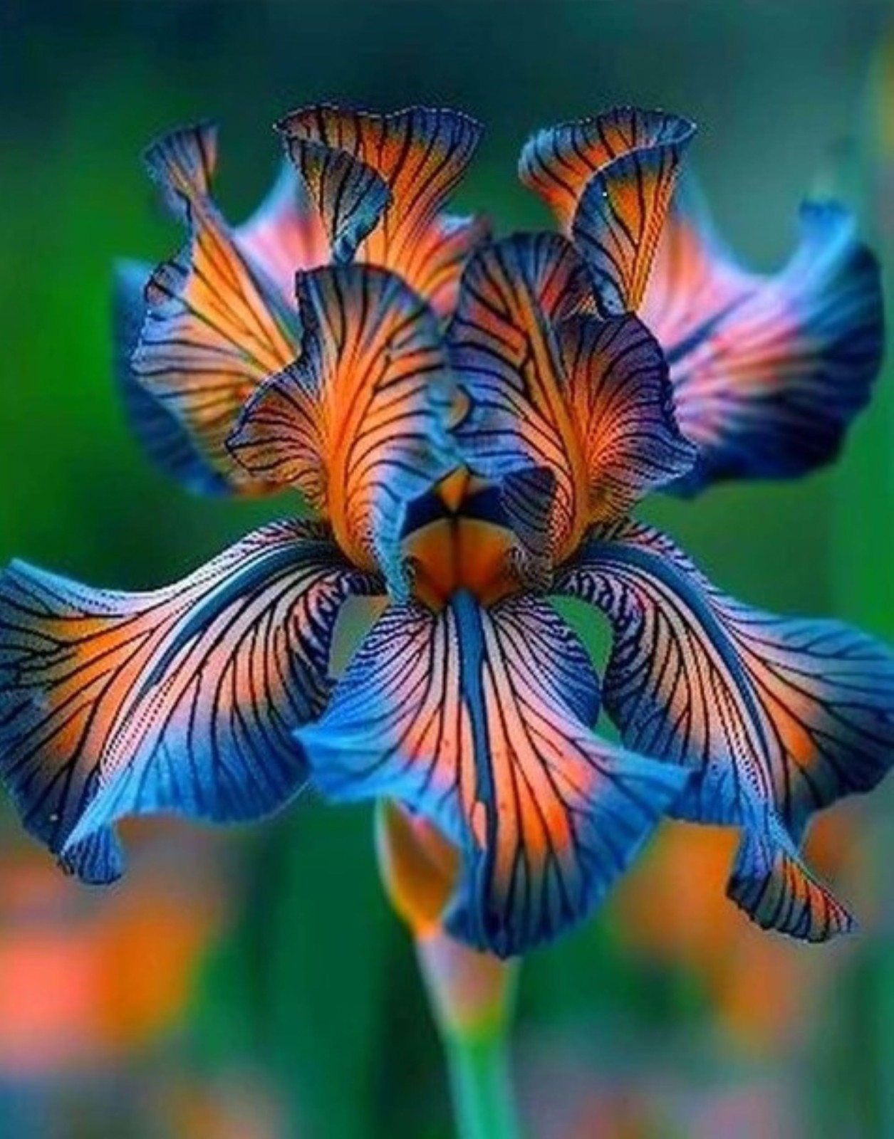 50 Iris Seeds Blue + Orange Flower Plant (much less money than bulbs)