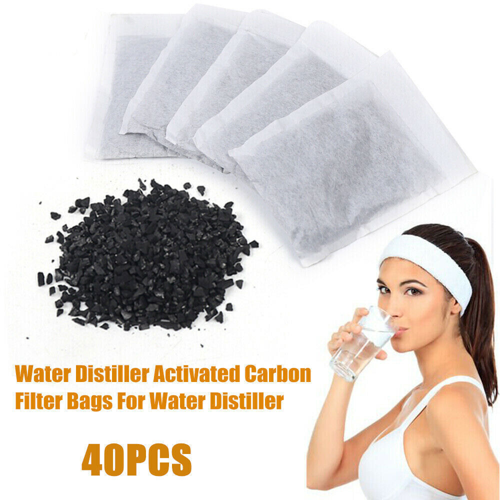 40pcs Activated Carbon Charcoal Filter Bags For Water Distiller Machine Purifier