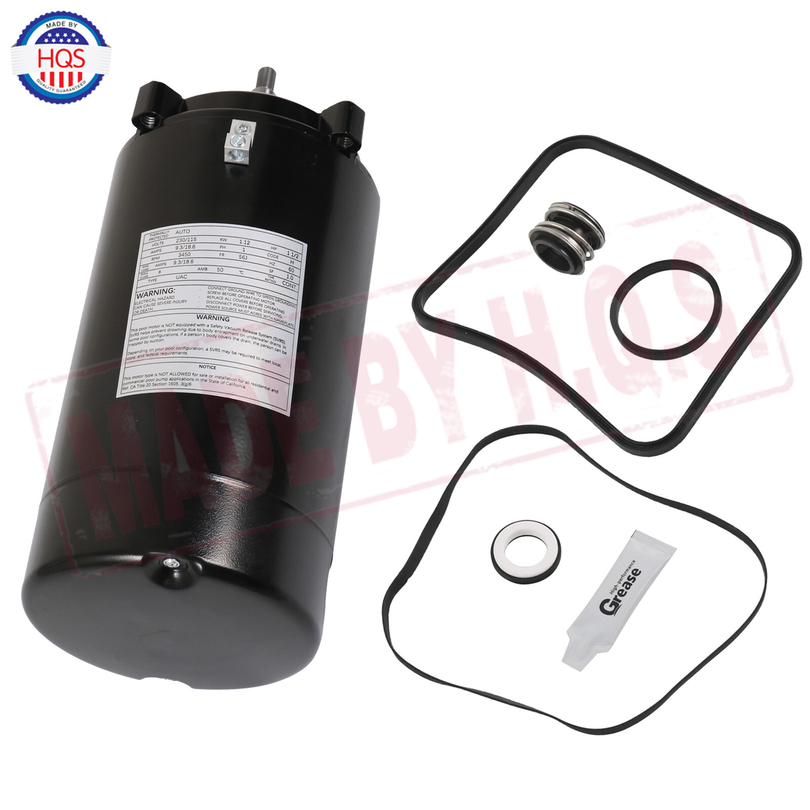 1.5 HP, 115/230V Swimming Pool Pump Motor UST1152 For Smith Century Hayward