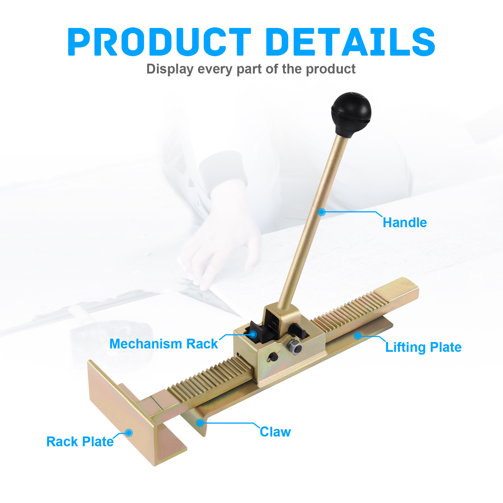 Flooring Jack Ratcheting Hardwood Plank Jack Installation Wood Floor Clamp Tool