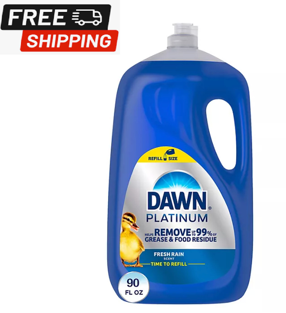 Dawn Platinum Dishwashing Liquid Dish Soap, Refreshing Rain (90 fl. oz.)