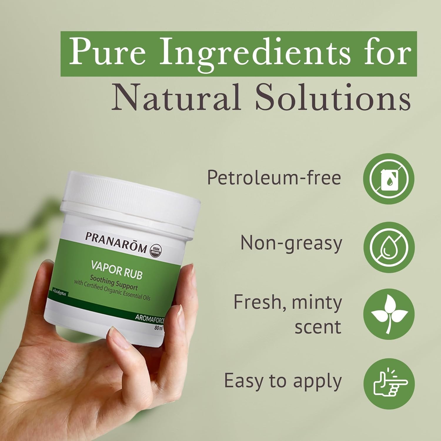 80ml Organic Vapor Rub for Cough Relief – Safe for Kids & Adults, Petroleum-Free