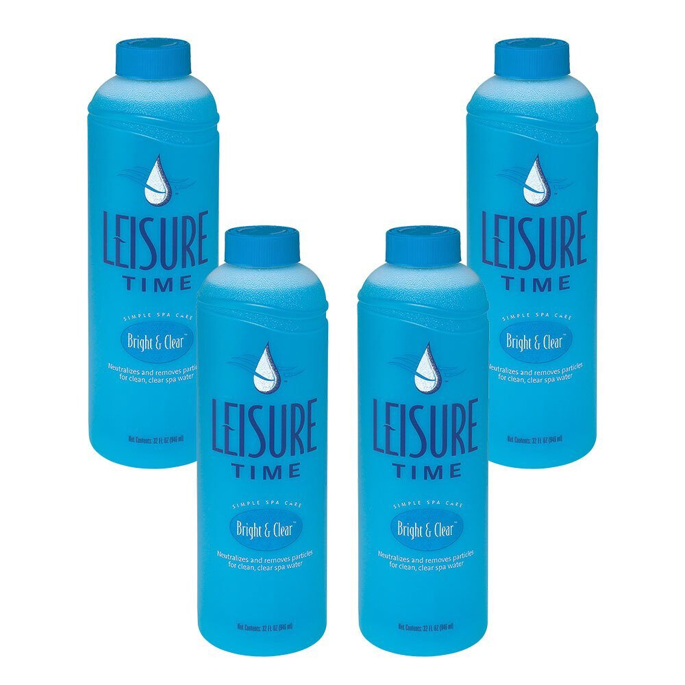 Leisure Time Bright & Clear 32 oz Improves Water Clarity in Spas & Hot Tubs 4pk