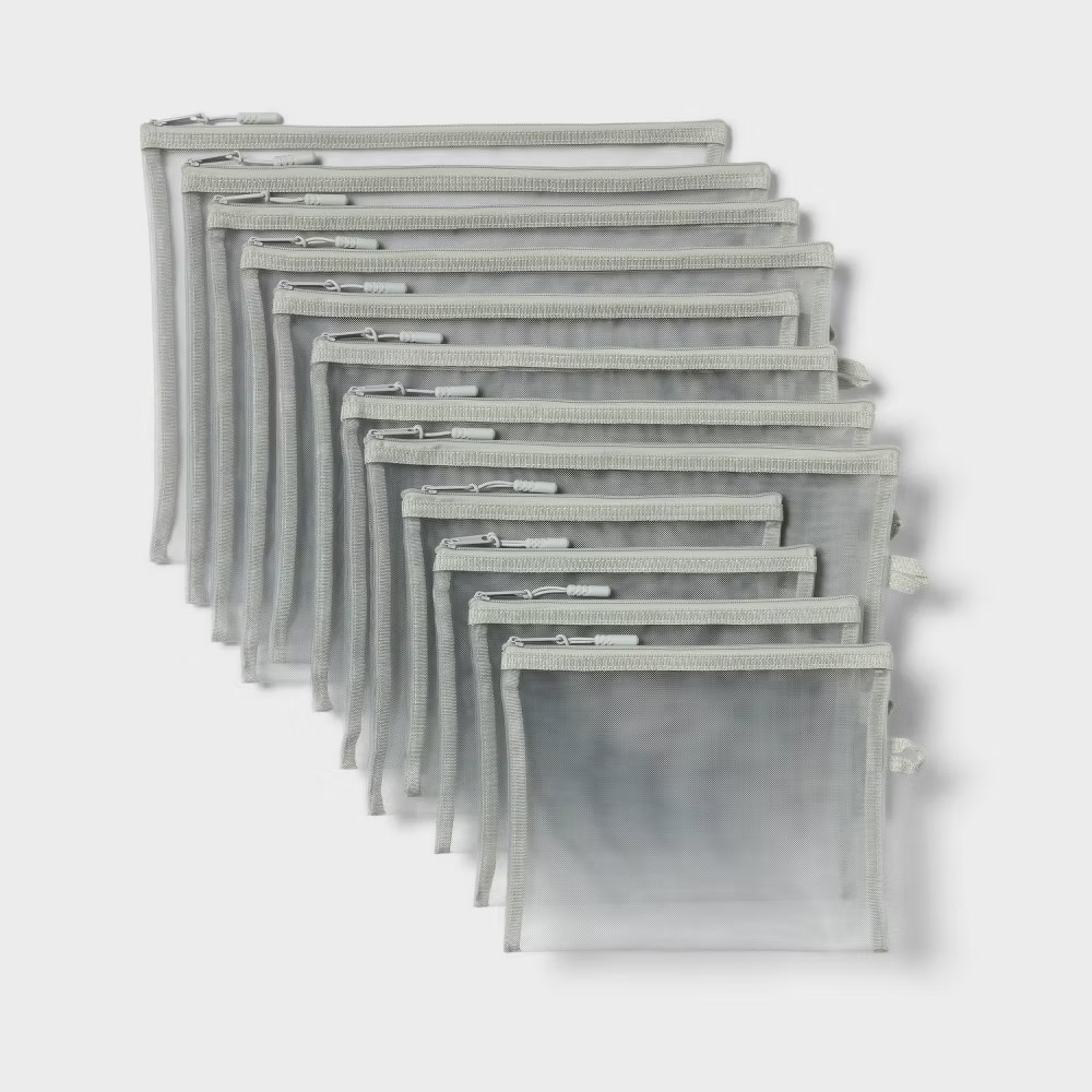 Bulk Multipack of Mesh Pouches Gray – up&up