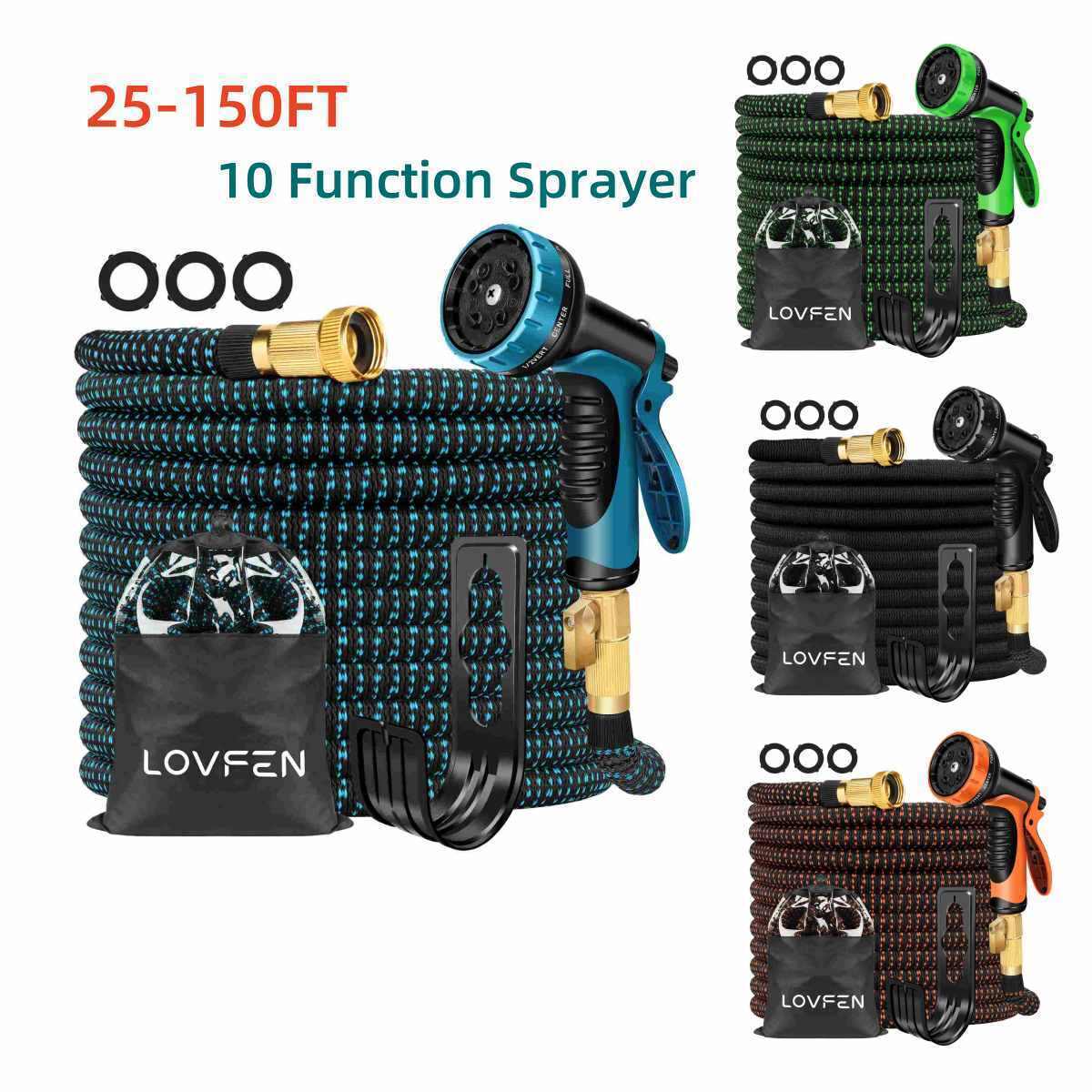 10 Function Spray 3X Expandable Flexible Garden Water Hose 25/50/75/100/150ft
