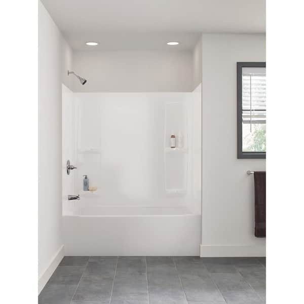 Pro-Series 60 In. W X 57 In. H Five Piece Glue up Bathtub Surrounds in High Glos