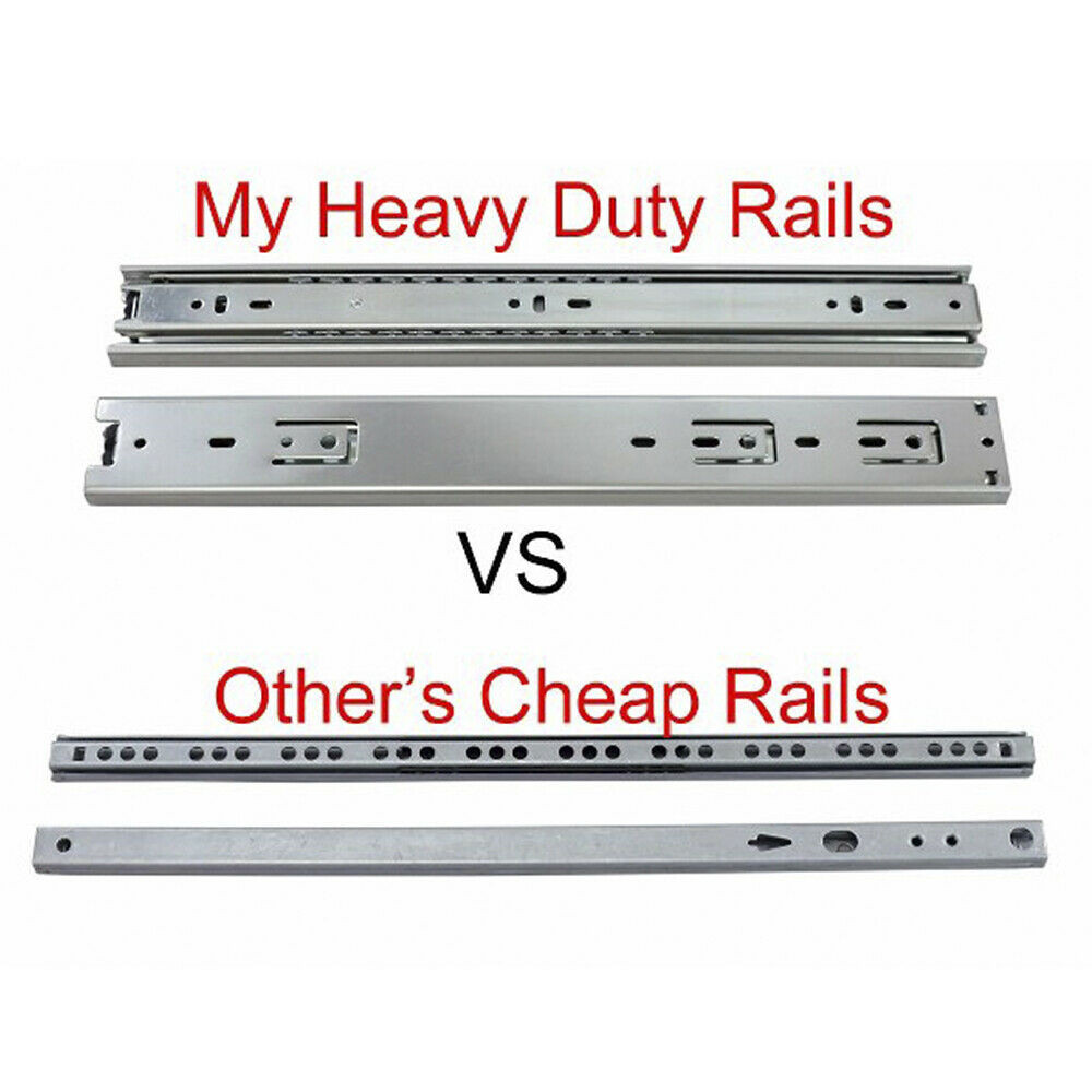 1/5/10 Pairs Soft Close Ball Bearing Drawer Slides Full Extension 100LB 10″–24″