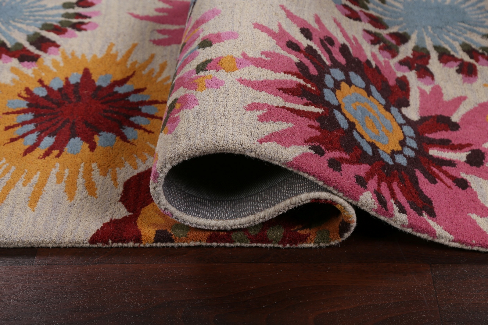 Contemporary Floral Modern Oriental Runner Rug Wool Hand-Tufted 2′ 7″x9′ 10″ New