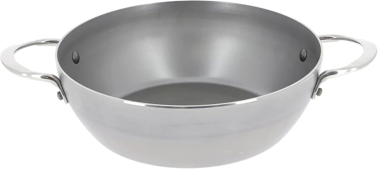 De Buyer Mineral B Element Country Frying Pan with 2 Handles, 12.5 inch, Silver