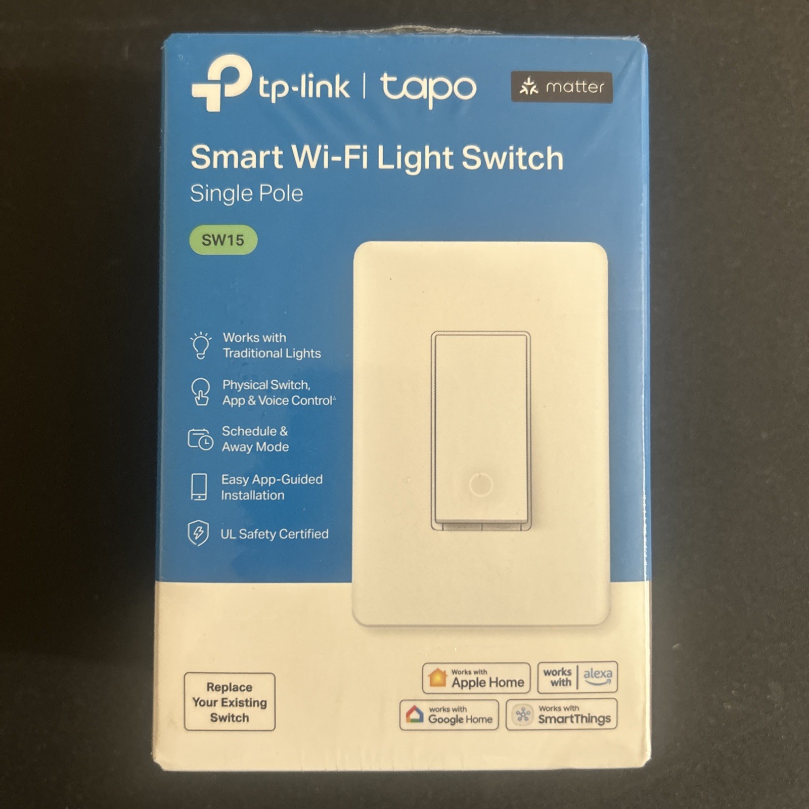 TP Link Tapo Smart Wi Fi Light Switch Single Pole Model SW15 Brand New & Sealed!