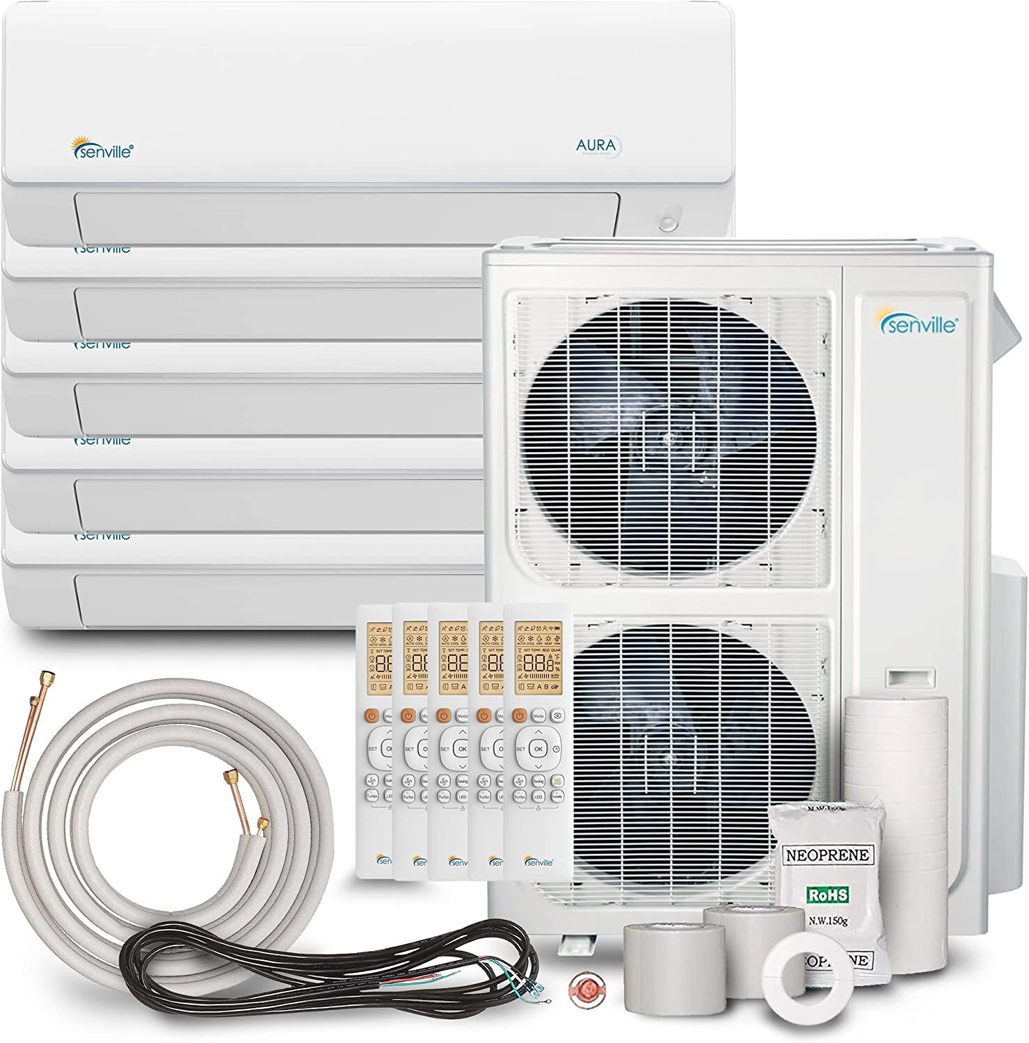 48000 BTU Five Zone Ductless Mini Split Air Conditioner and Heat Pump 22 SEER