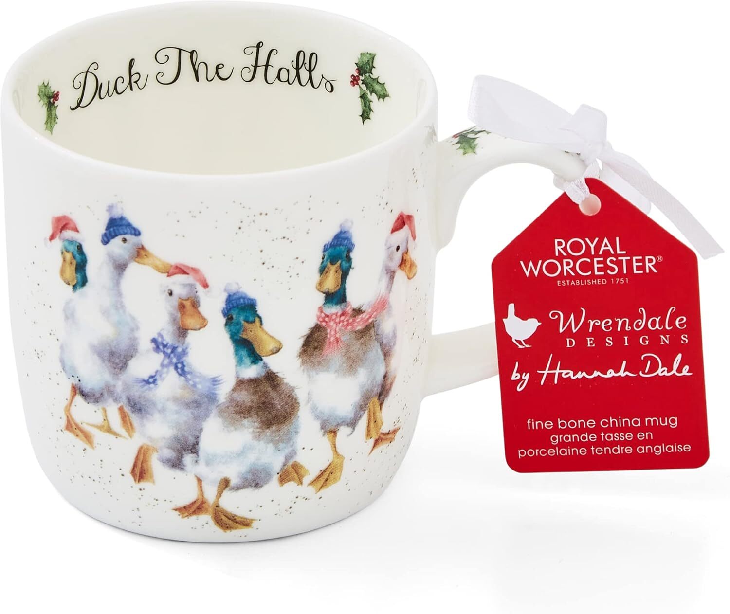 Royal Worcester Wrendale Designs Bone China 14 oz. Mug – Duck The Halls (Ducks)