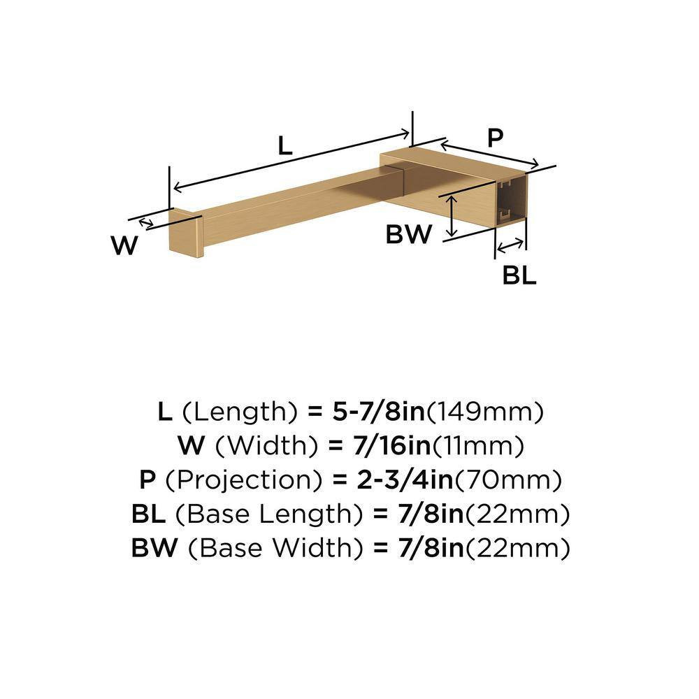 Monument 5-7/8 In. (149 Mm) L Single Post Toilet Paper Holder in Champagne Bronz