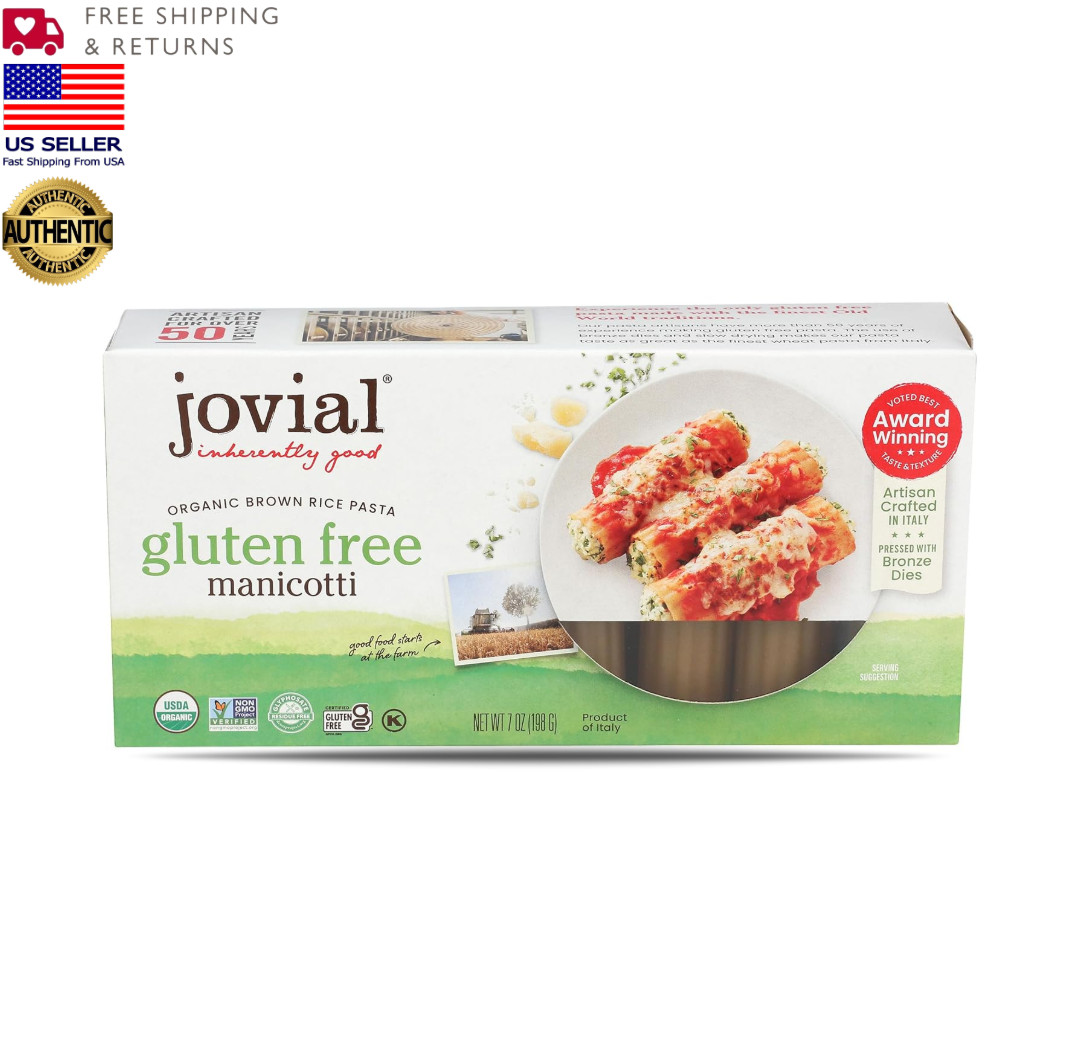 Jovial Organic Brown Rice Manicotti Pasta 7 oz (Pack of 1) | Exp 01/06/2028