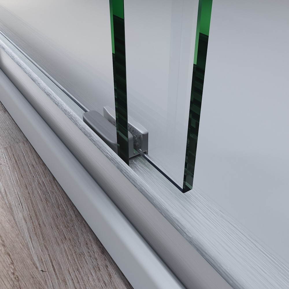 Semi Frameless Shower Door W 10mm Tempered Glass 304 Stainless Steel Handles