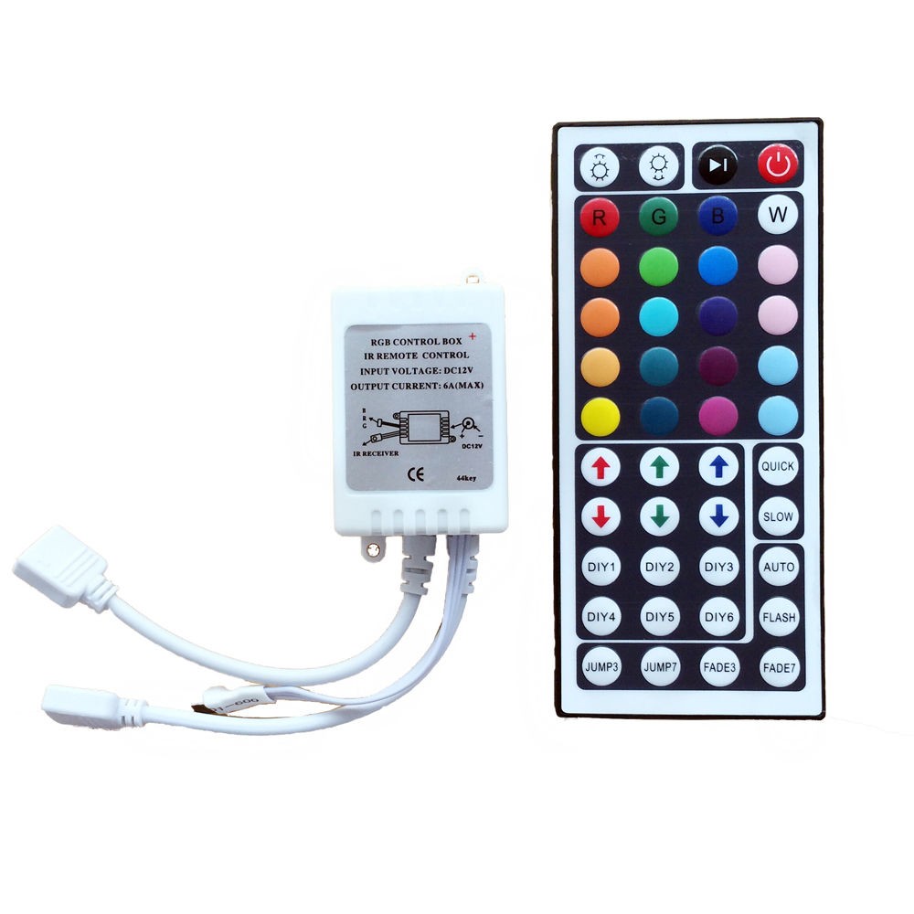 44Key IR Controller+Power Supply Adapter For 2835 3528 5050 RGB LED Strip Lights
