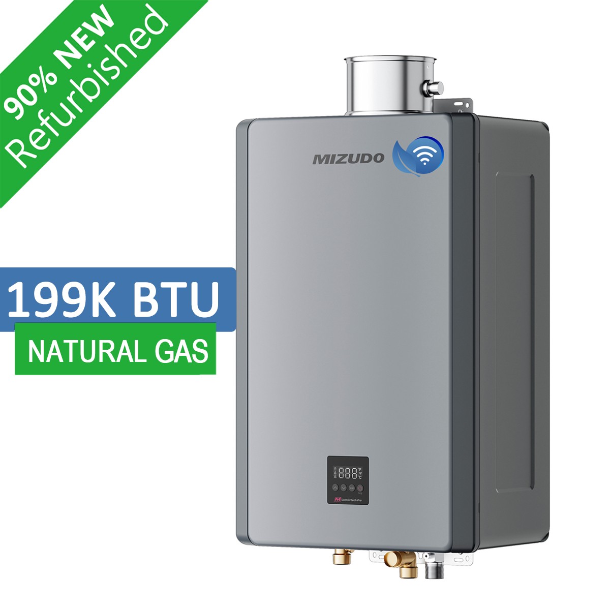 MIZUDO 199,000 BTU Tankless Water Heater NG Non-Condensing Unit WIFI+APP Enabled