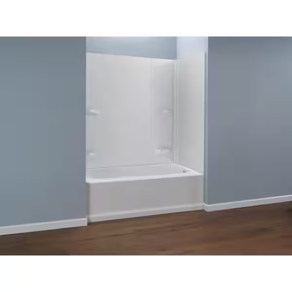 Pro-Series 60 in. W x 57 in. H Five Piece Glue Up Bathtub Surrounds, High Gloss