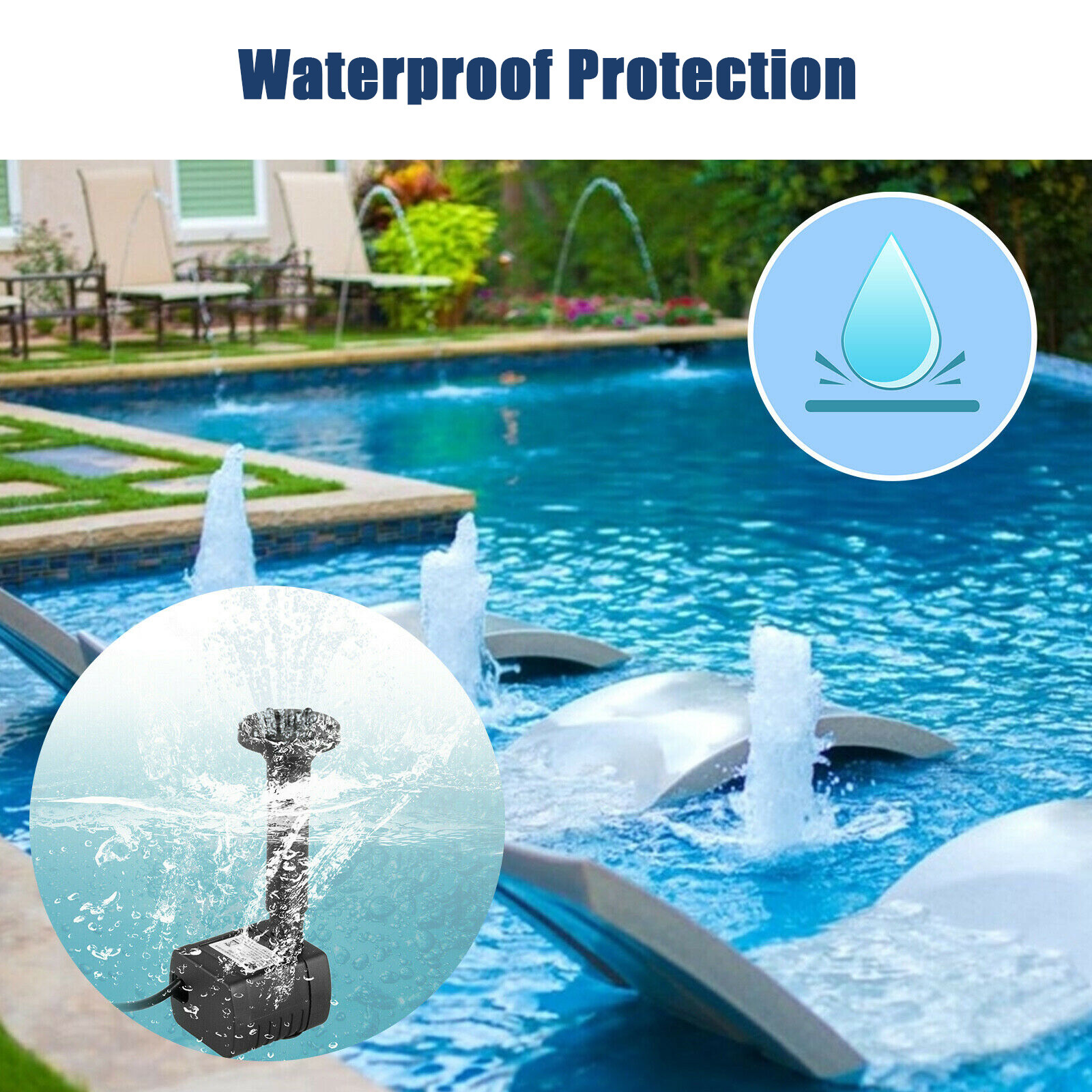 Solar Power Fountain Submersible Floating Water Pump Bird Bath Pond Garden Pool
