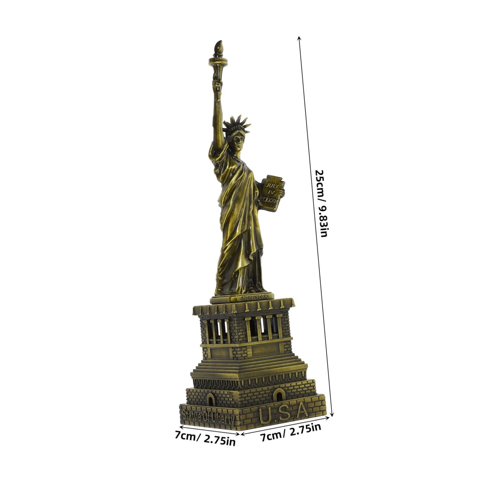 25CM/9.8in Bronze Statue of Liberty Metal Miniature Decor Sculpture Liberty I…