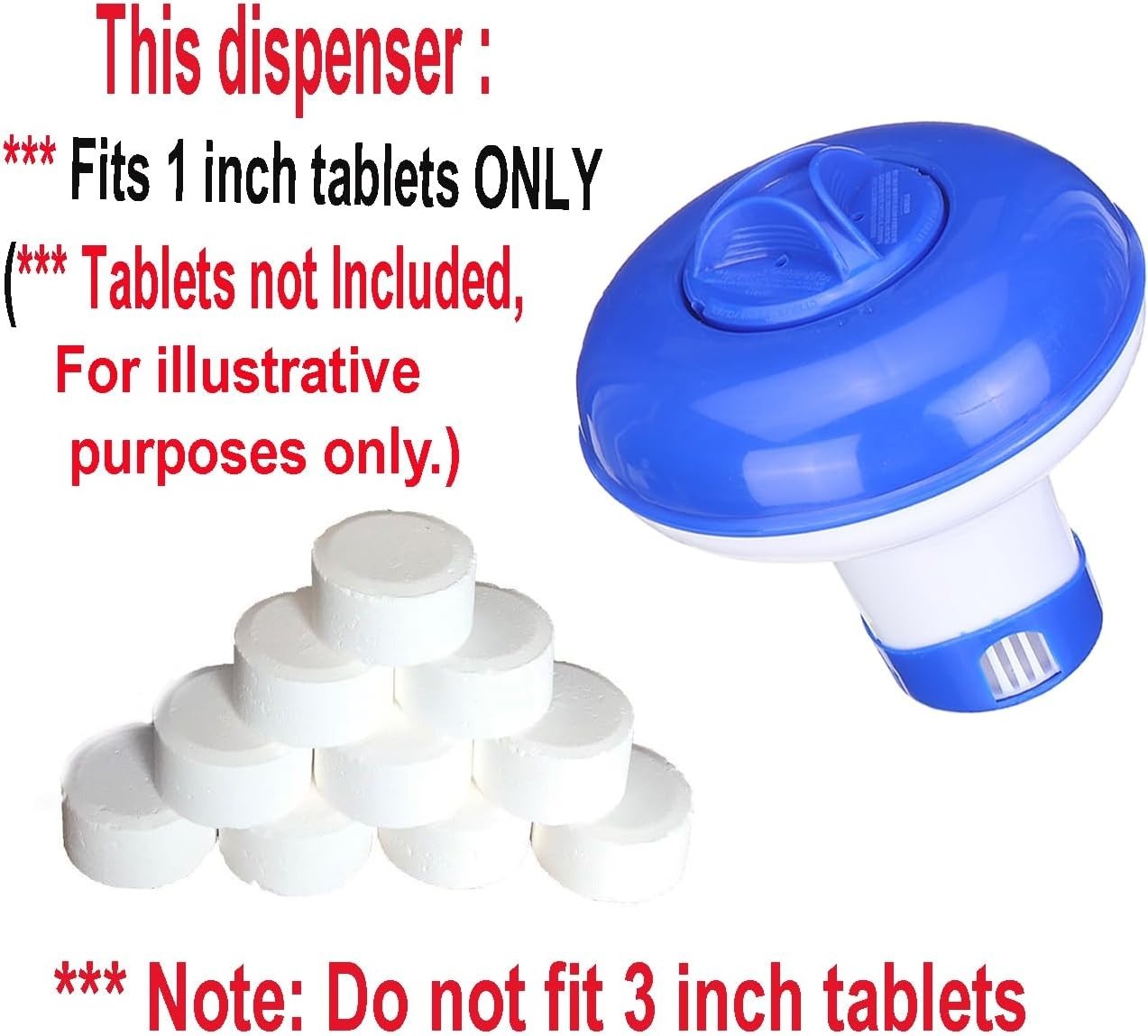 Compact 1″ Chlorine Tablet Dispenser: Perfect for Spas, Fountains & Small Pools