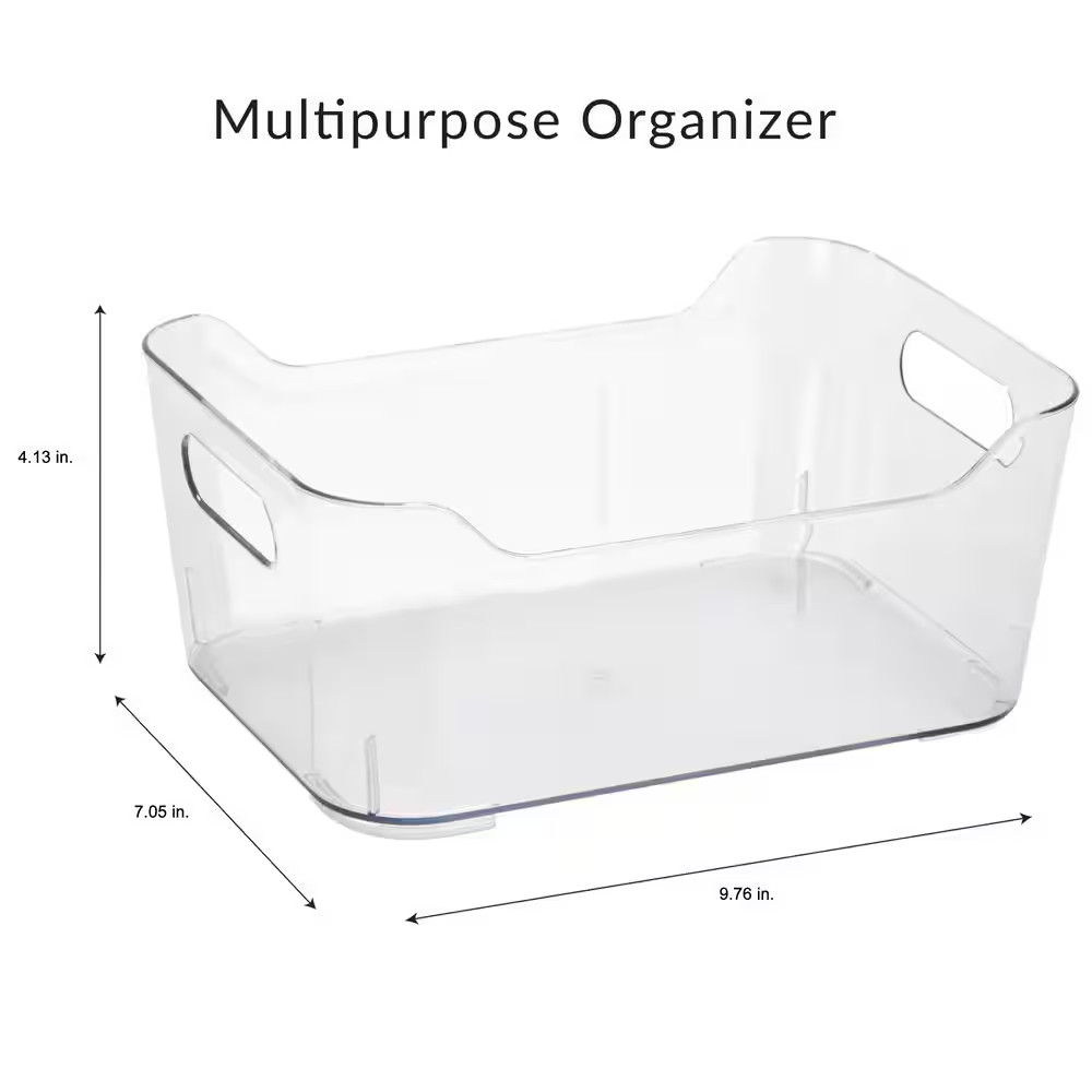 9.8 In. L X 7 In. W X 4.1 In. H 2 Pack Medium Storage Tote Bin Closet Drawer Org