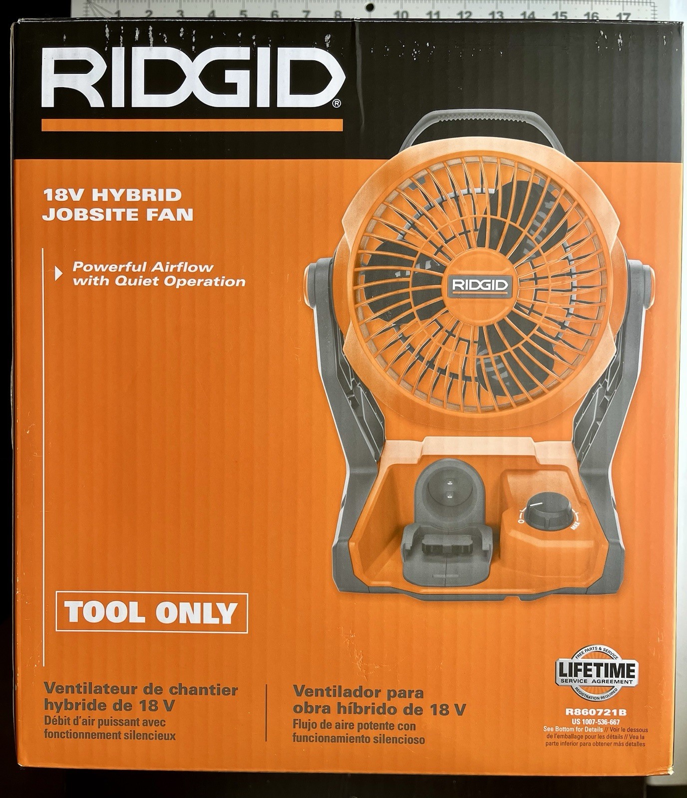 NEW! RIDGID 18V CORDLESS HYBRID JOBSITE FAN R860721B (TOOL ONLY)